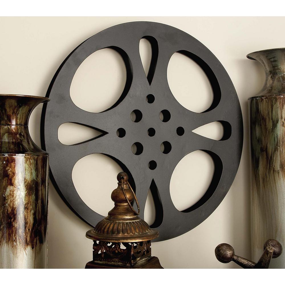 18 In Inspired Gray Iron Movie Reel Wall Decor 51615 Inspired Gray Iron Movie Reel Wall Decor