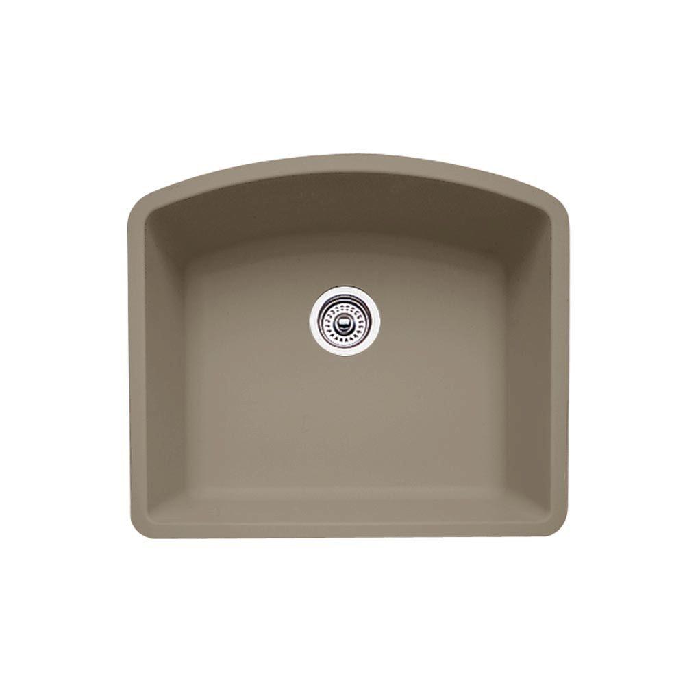 Blanco Diamond Undermount Granite 24 In 0 Hole Single Bowl Kitchen   Truffle Blanco Undermount Kitchen Sinks 441281 64 1000 