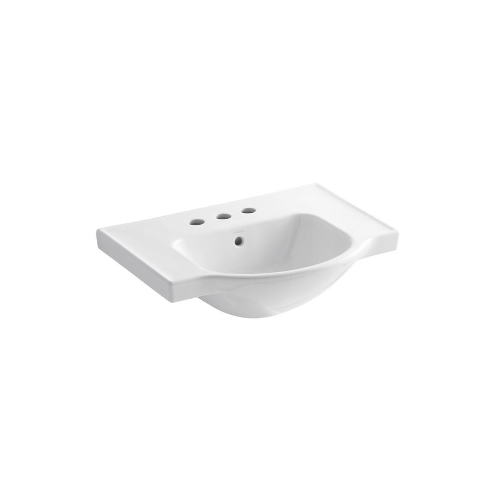 KOHLER Veer 24 in. Vitreous China Pedestal Sink Basin in WhiteR52484