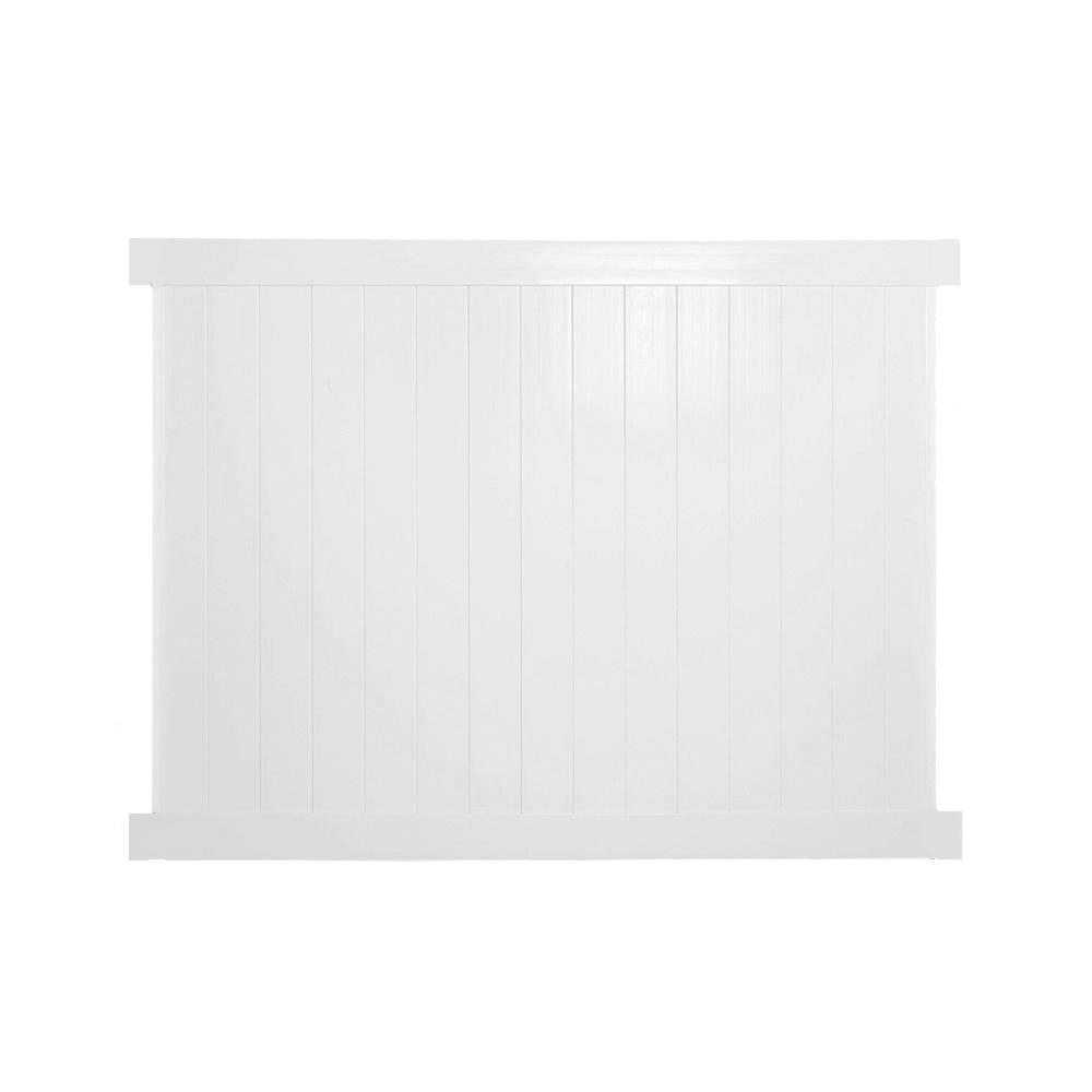 Weatherables Savannah 5 ft. H x 6 ft. W White Vinyl Privacy Fence Panel KitPWPRT&G5X6 The