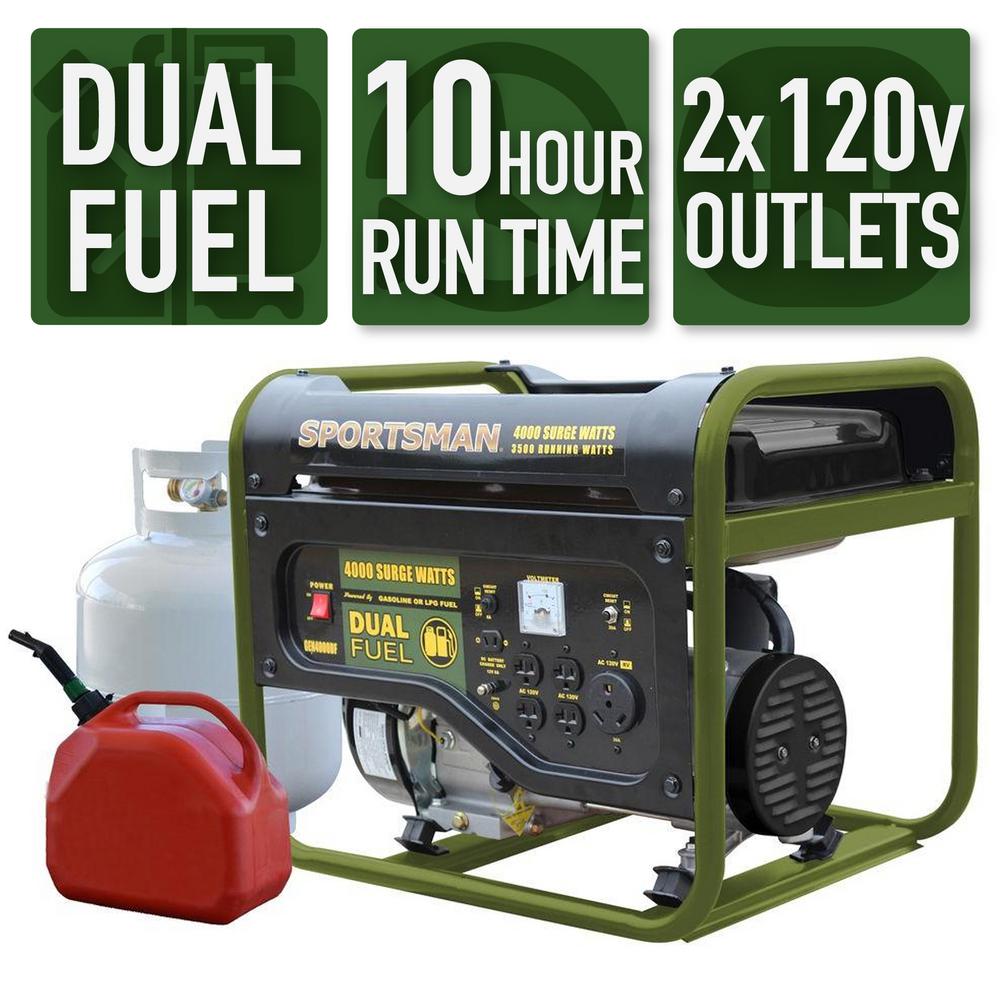 Sportsman 4 000 3 500 Watt Dual Fuel Ed Portable Generator Sportsman 4 000 3 500 Watt Dual Fuel Ed Portable Generator Runs On Lpg Or