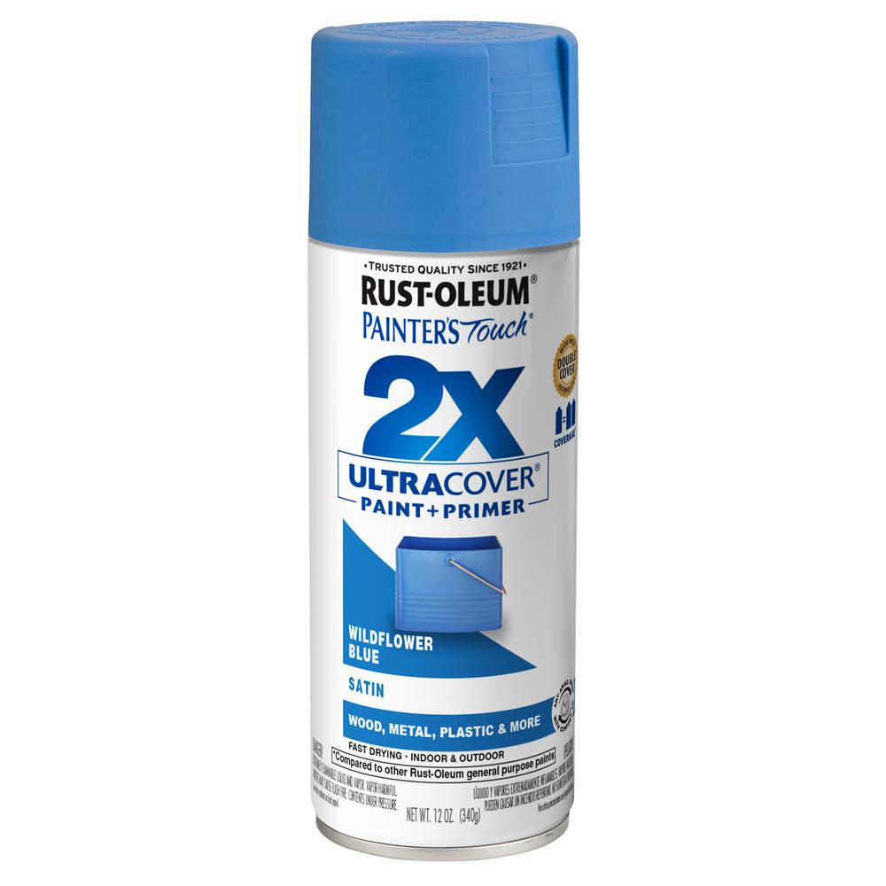 Rust Oleum Painter S Touch 2x 12 Oz Satin Wildflower Blue General Purpose Spray Paint 334080 The Home Depot - blue spray paint roblox