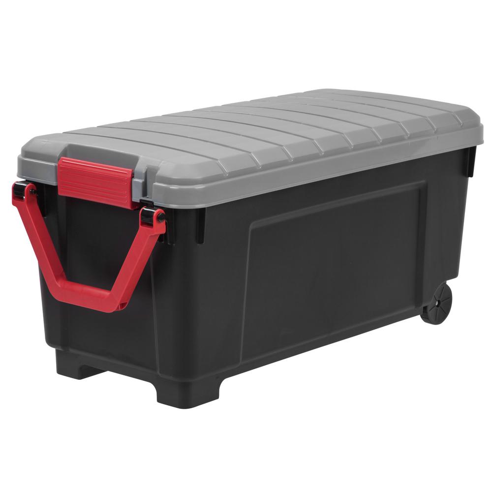 Extra Large Iris The Home Depot 169 Qt It All Tote Storage Bin In Black