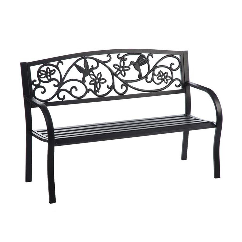 Cape Craftsman 50 in. Humming Bird Metal Outdoor Bench8MB068 The