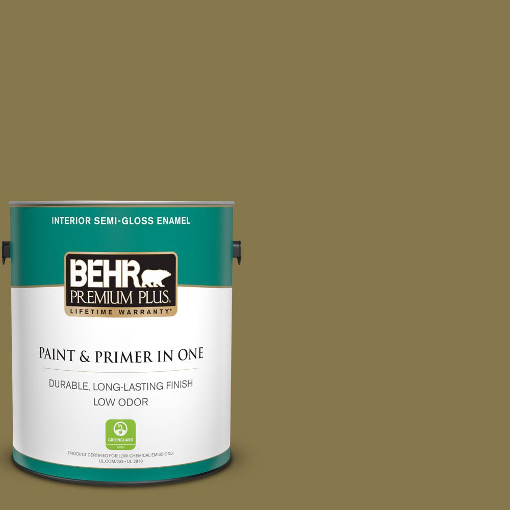 Behr Premium Plus 1 Gal M330 7 Green Tea Leaf Satin Enamel Low Behr Premium Plus 1 Gal M330 7 Green Tea Leaf Semi Gloss