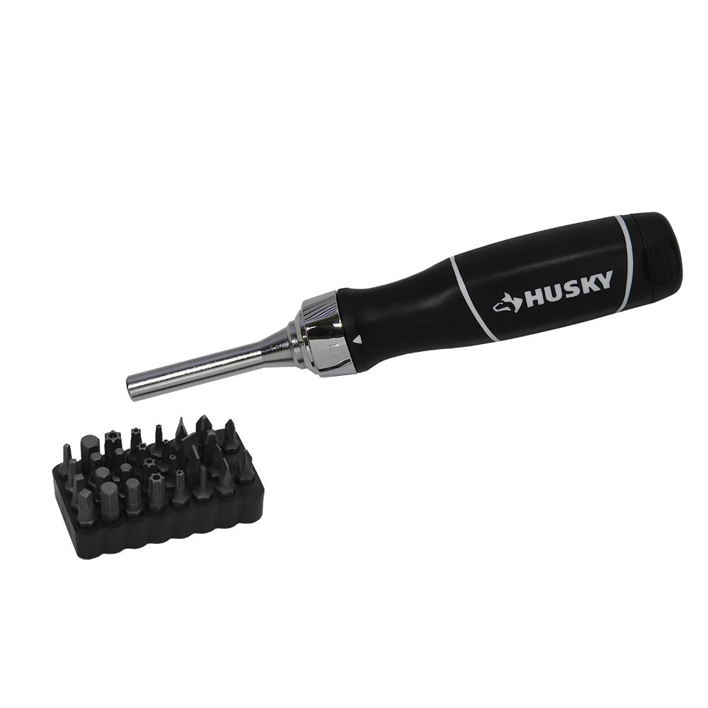 Husky Ratcheting Screwdriver Set (30-Piece)-236360300 - The Home Depot