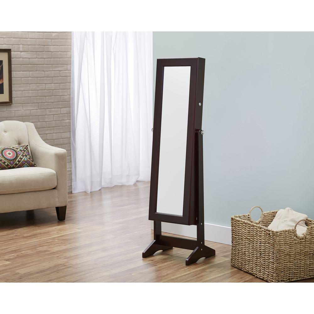 InnerSpace Luxury Products Espresso Cheval Free Standing Jewelry