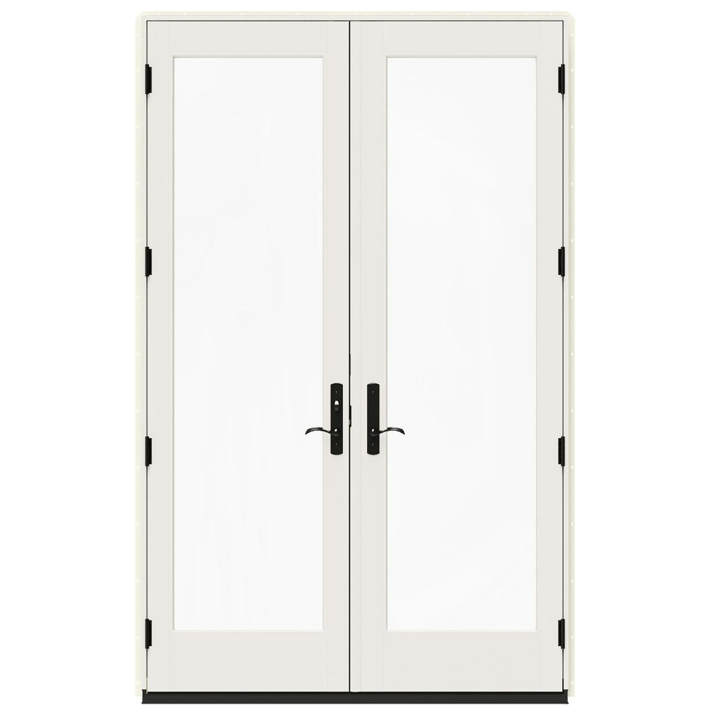 JELDWEN 60 in. x 96 in. W4500 White Clad Wood RightHand Full Lite