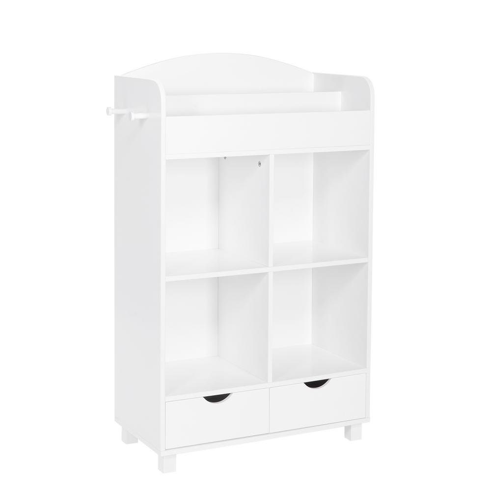 Riverridge Home Kids White Cubby Storage Cabinet With Bookrack