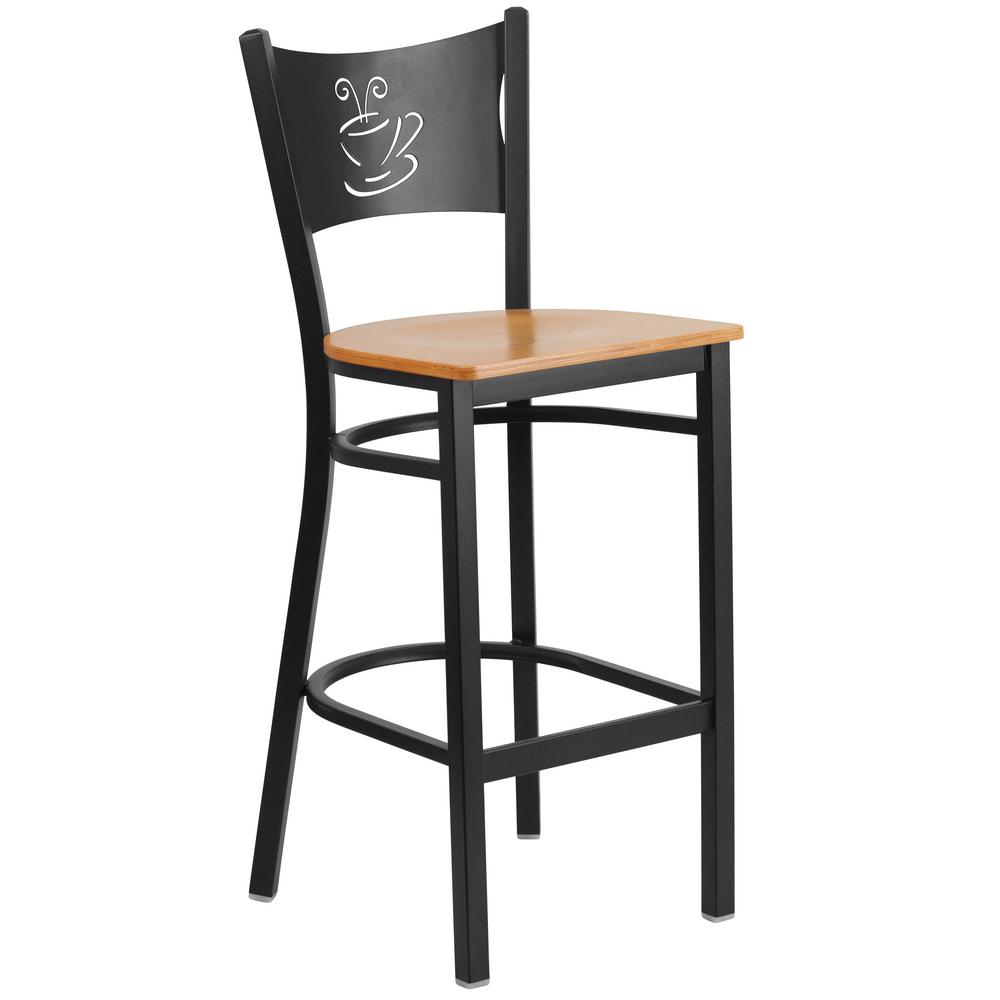 Flash Furniture Gany Wood Seat Black Metal Frame Bar Stool Cga Carnegy Avenue 29 In Natural Wood Seat Black Metal Frame