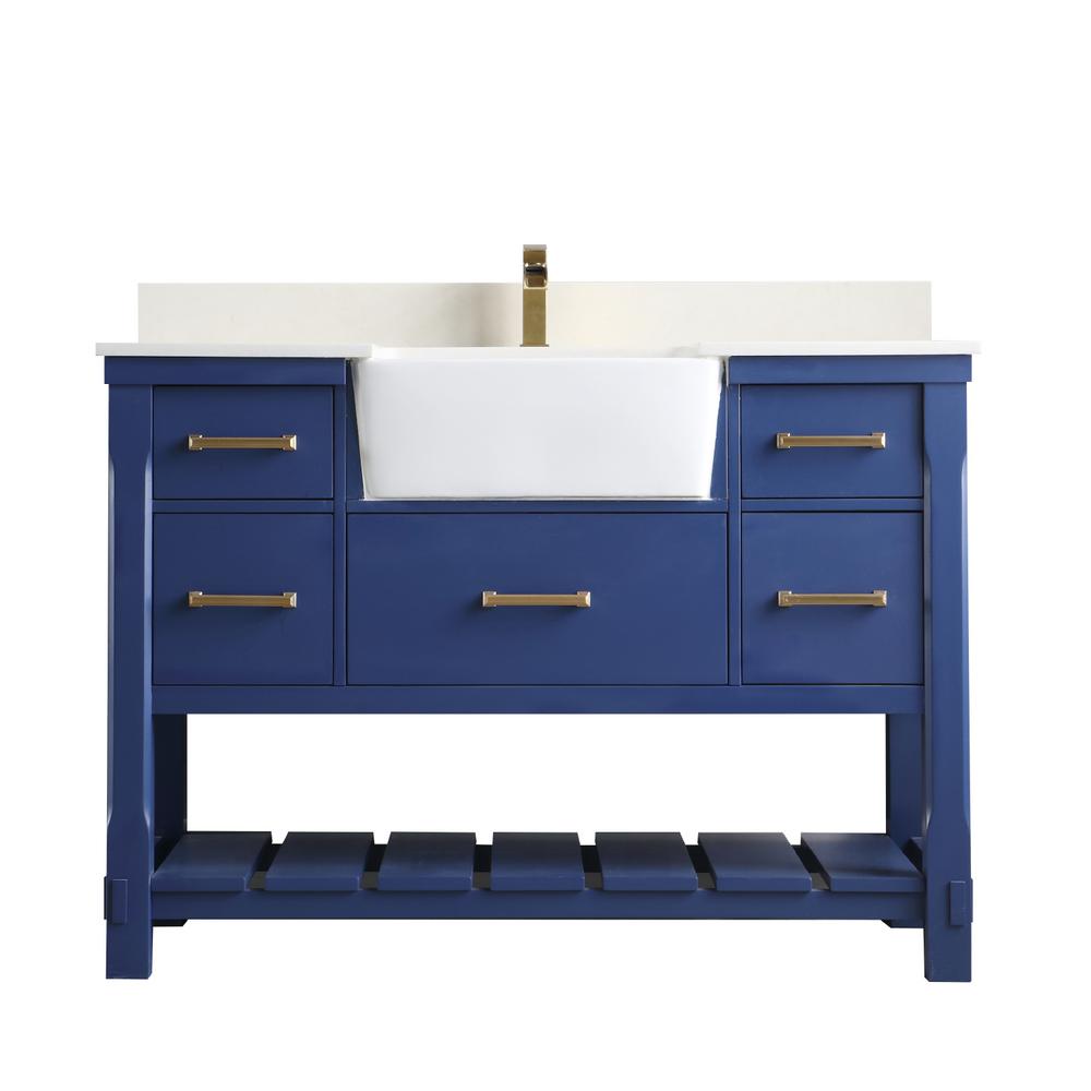 Altair 48 in. Bathroom Vanity in Jewelry Blue with Composite