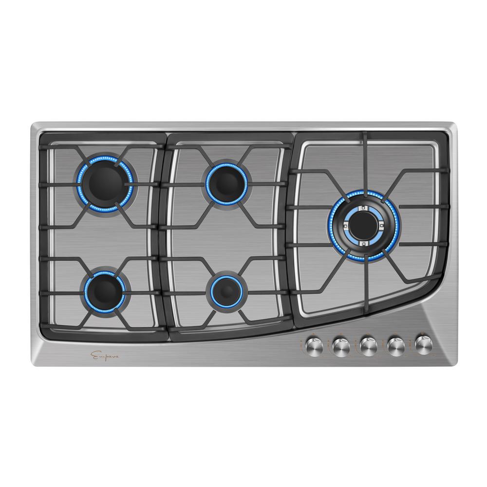 Empava 36 In Gas Cooktop Stove 5 Italian Sealed Burners Ng Lpg