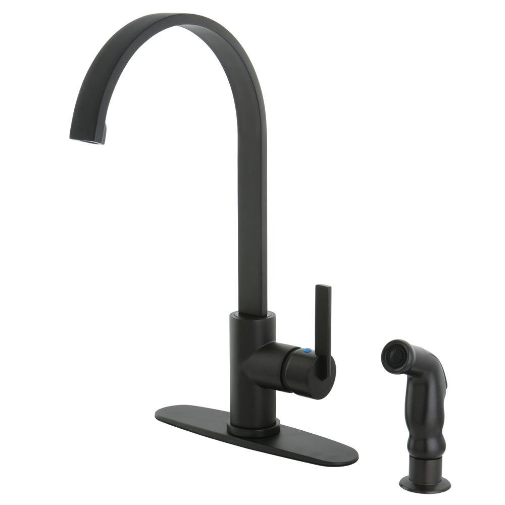 Kingston Brass Single Handle Standard Kitchen Faucet With Side