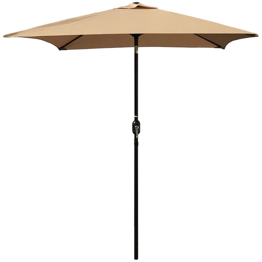 6ft Outdoor Umbrella Beige Polyester Cover For Garden Yard Pool Patio Aluminium