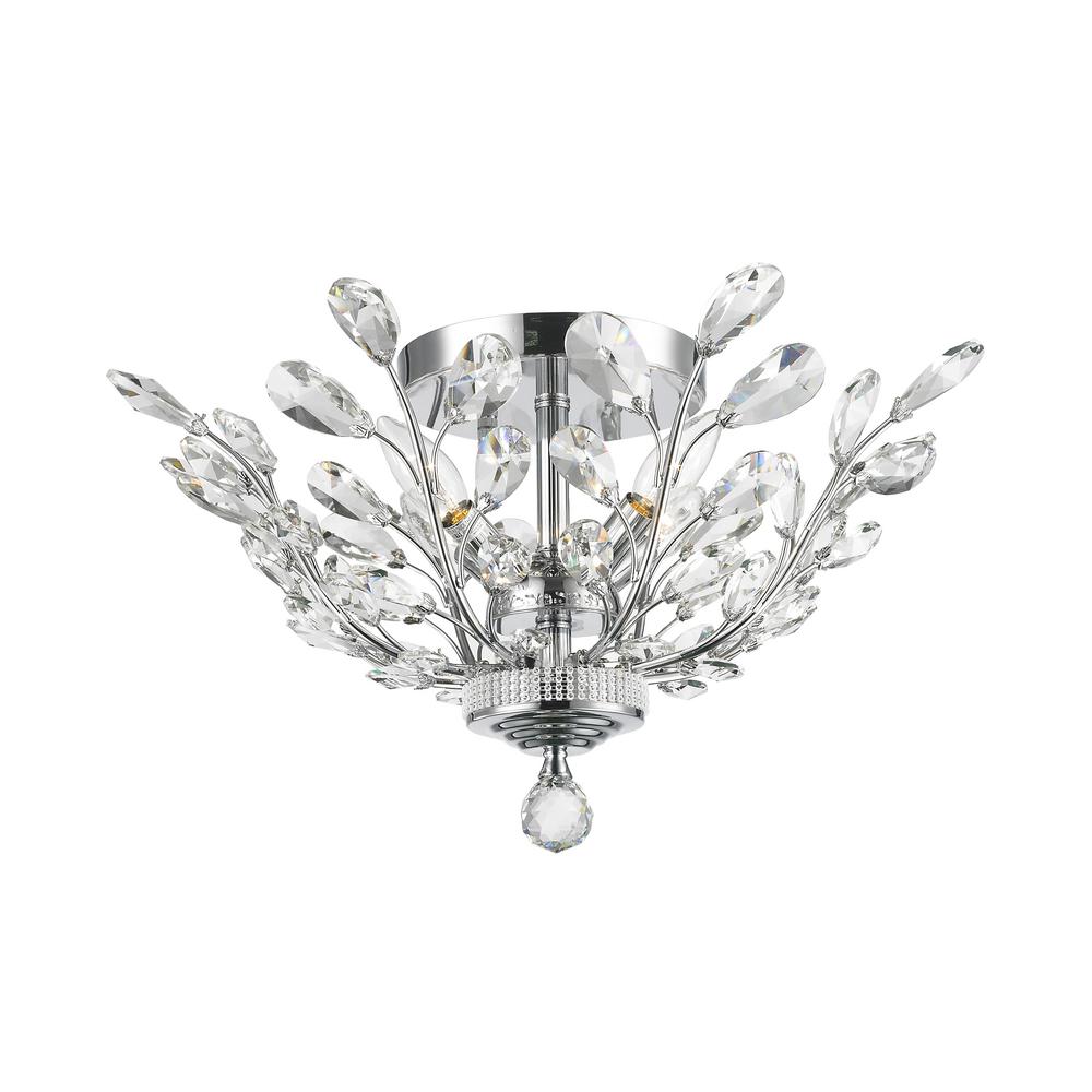 Crystal Flush Mount Lights Lighting The Home Depot Aspen 4 Light Chrome Crystal Ceiling Semi Flush Mount 1 Worldwide Lighting