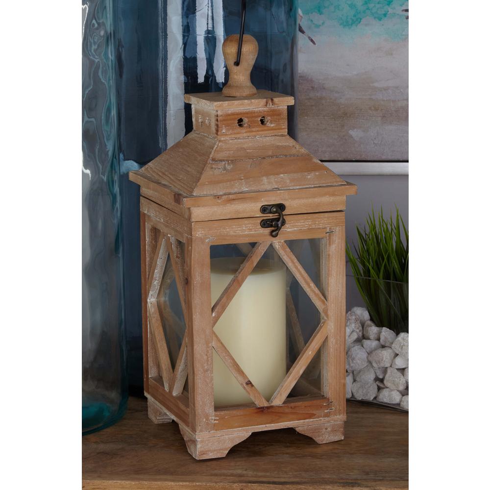 Stonebriar Collection 11 in. H Rustic Wood LanternSB5174A The Home