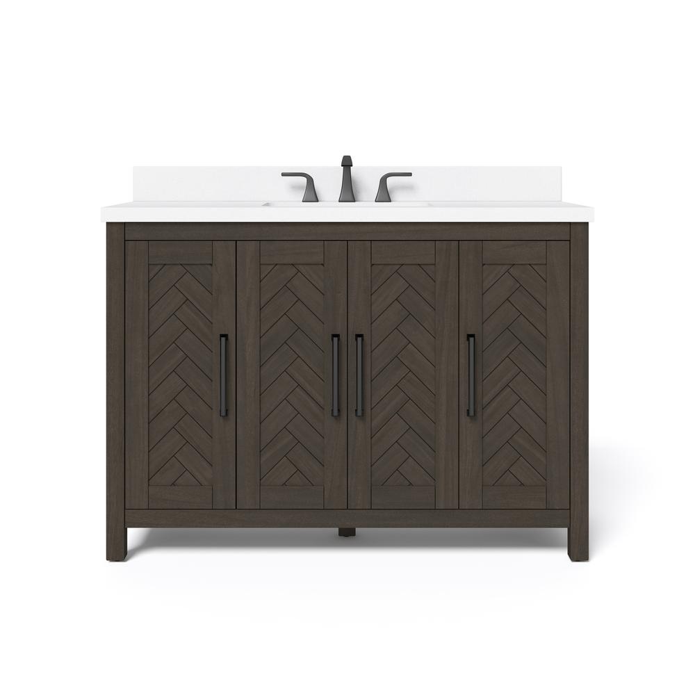 Whalen Leary 48 In W X 34 5 In H Bath Vanity In Dark Brown With