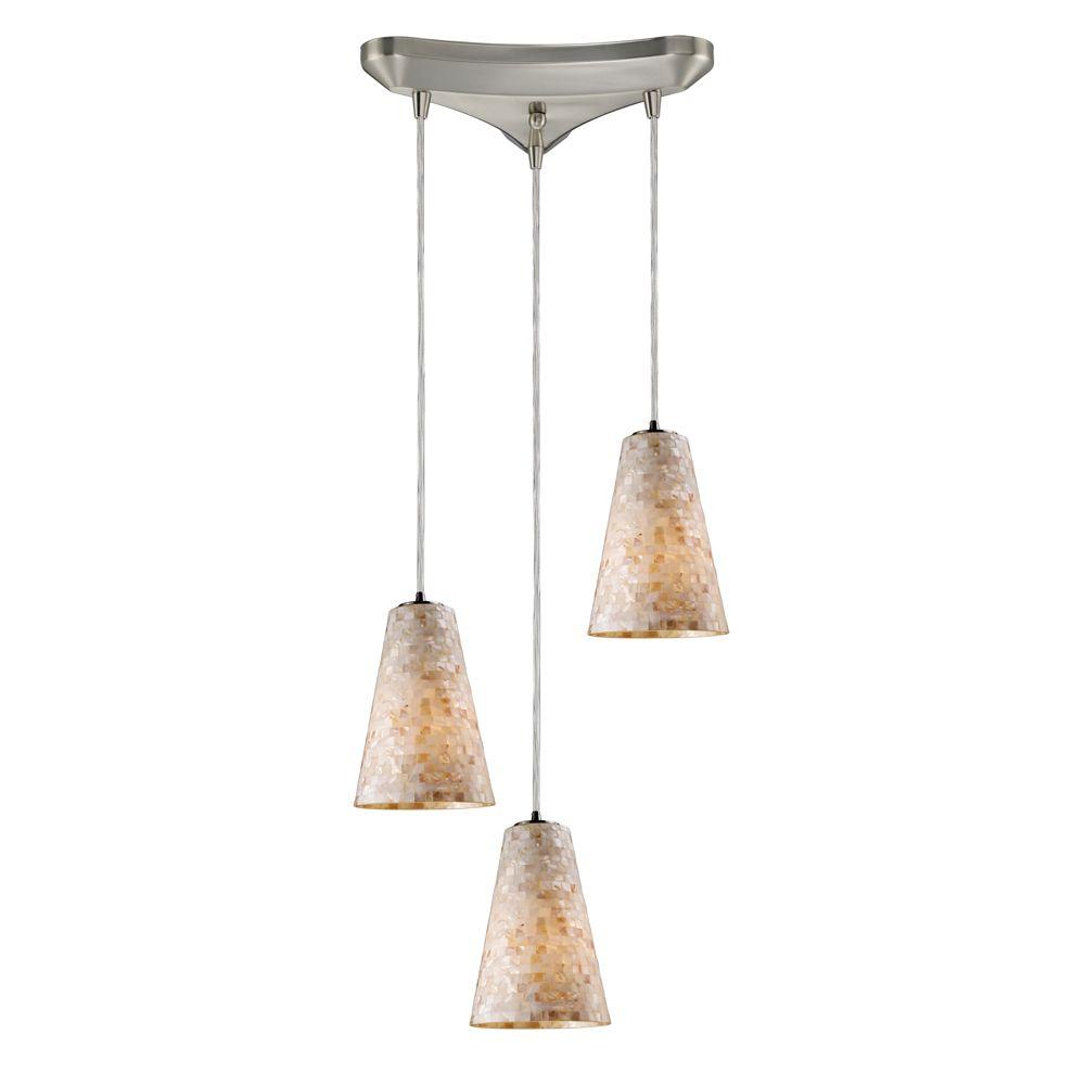 Titan Lighting Capri 3 Light Satin Nickel Ceiling Mount Pendant Tn Titan Lighting Capri 3 Light Satin Nickel Ceiling Mount Pendant Tn 6429 The Home Depot