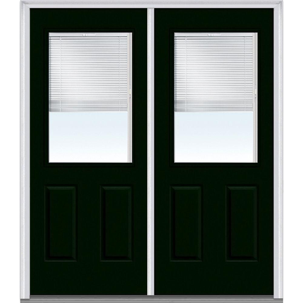 Green Front Doors Exterior The Home Depot 72 In X 80 Internal Blinds Left Hand Inswing 1 2