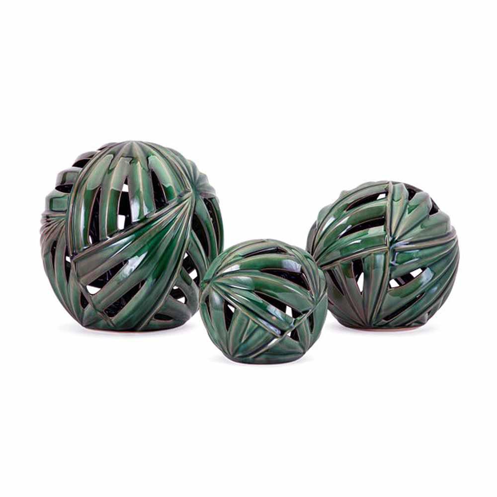 Imax Palmetto Wall Or Deco Balls Set Of 3 26239 3 The Home Depot