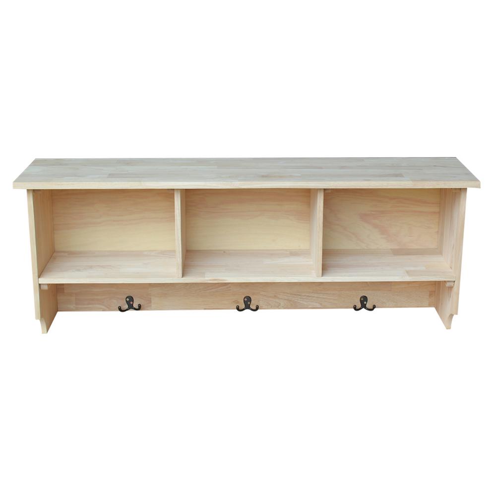 International Concepts Wall Shelf With Storage In Unfinished