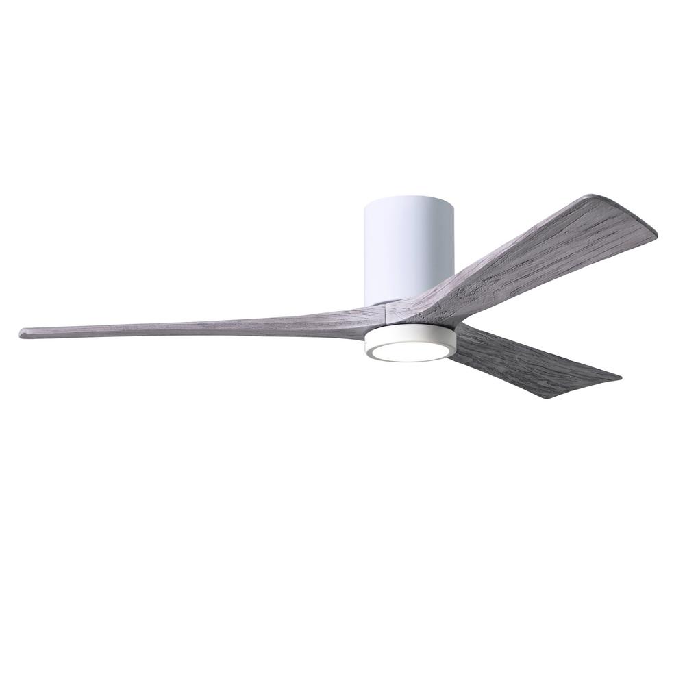 Atlas Irene 60 In Led Indoor Outdoor Damp Gloss White Ceiling Fan With Remote Control And Wall Control