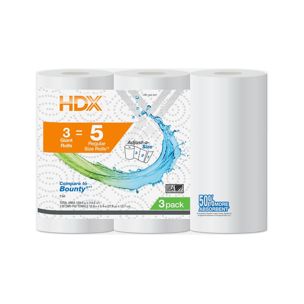 HDX Paper Towels 2Ply (3 Rolls)22003 The Home Depot