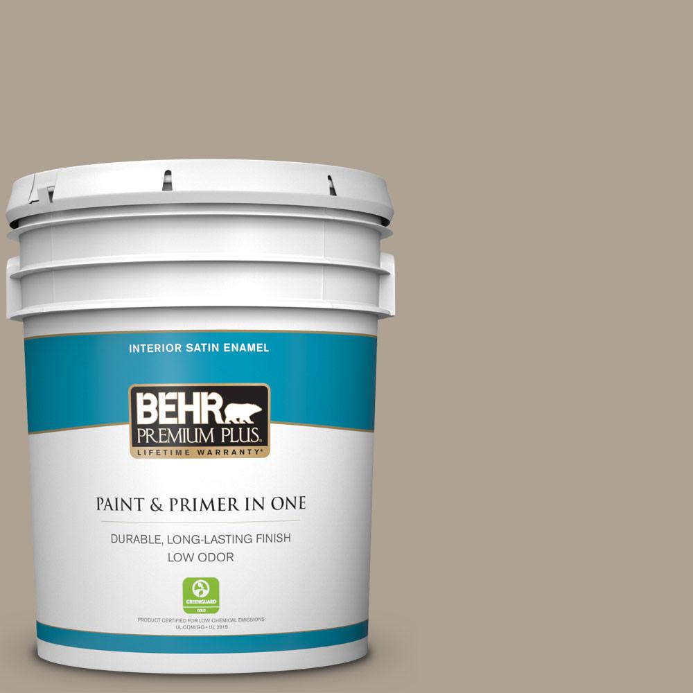 BEHR Premium Plus 5 Gal. #730D-4 Garden Wall Satin Enamel Low Odor ...