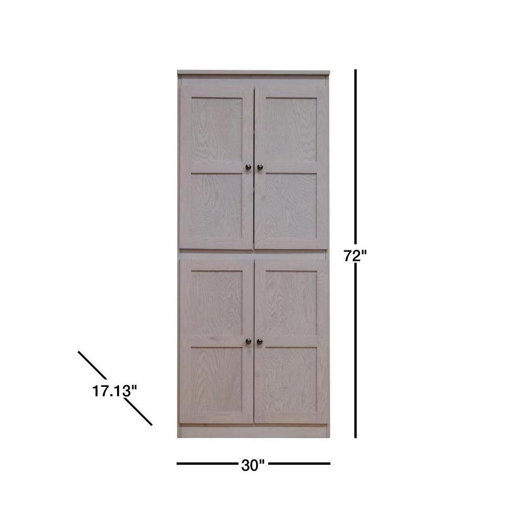 Concepts In Wood Wood Storage Cabinet 72 Inch With 5 Shelves Coastal White Finish Sc3072 Cw The Home Depot