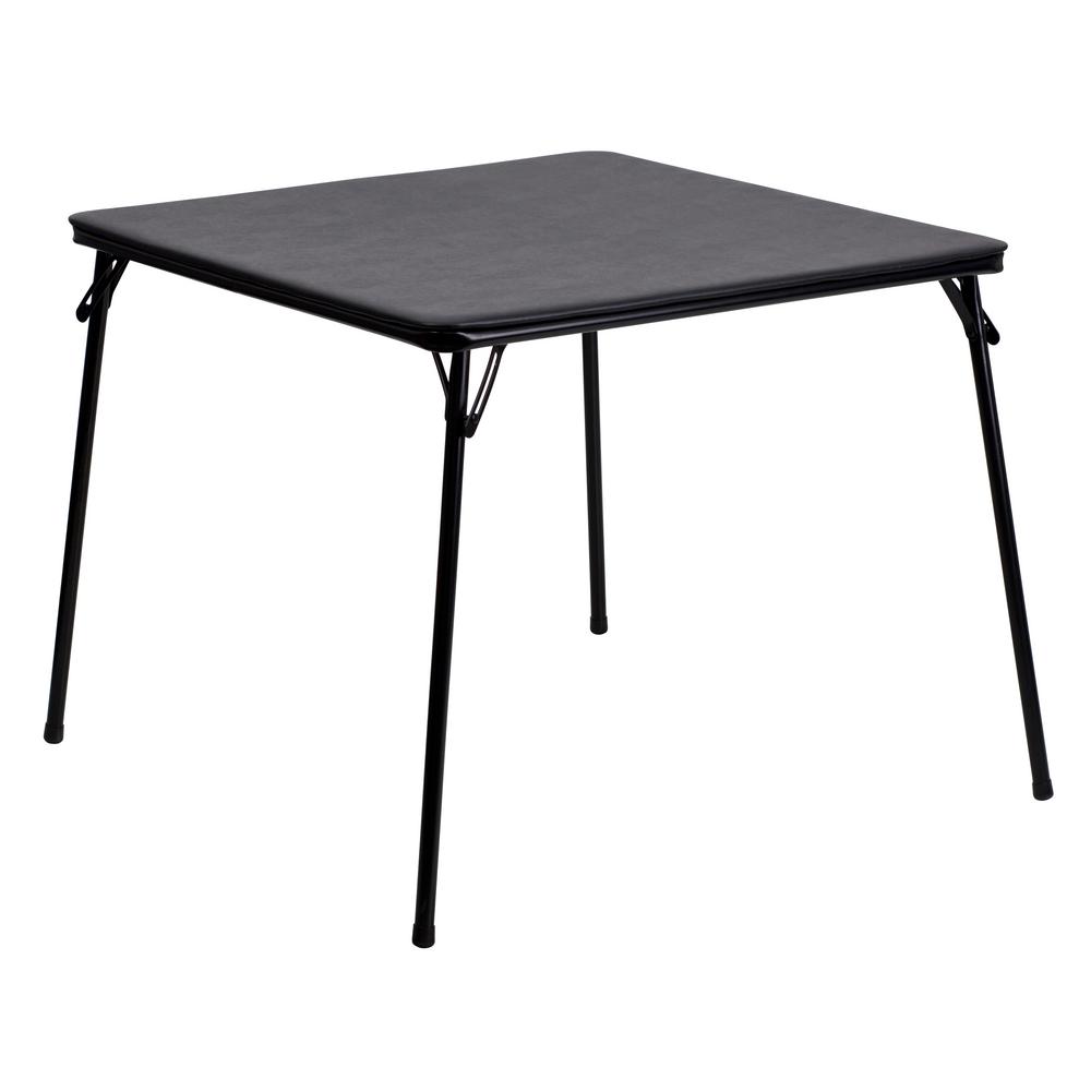 33 5 In Black Plastic Table Top Material Folding Card Tables Cga