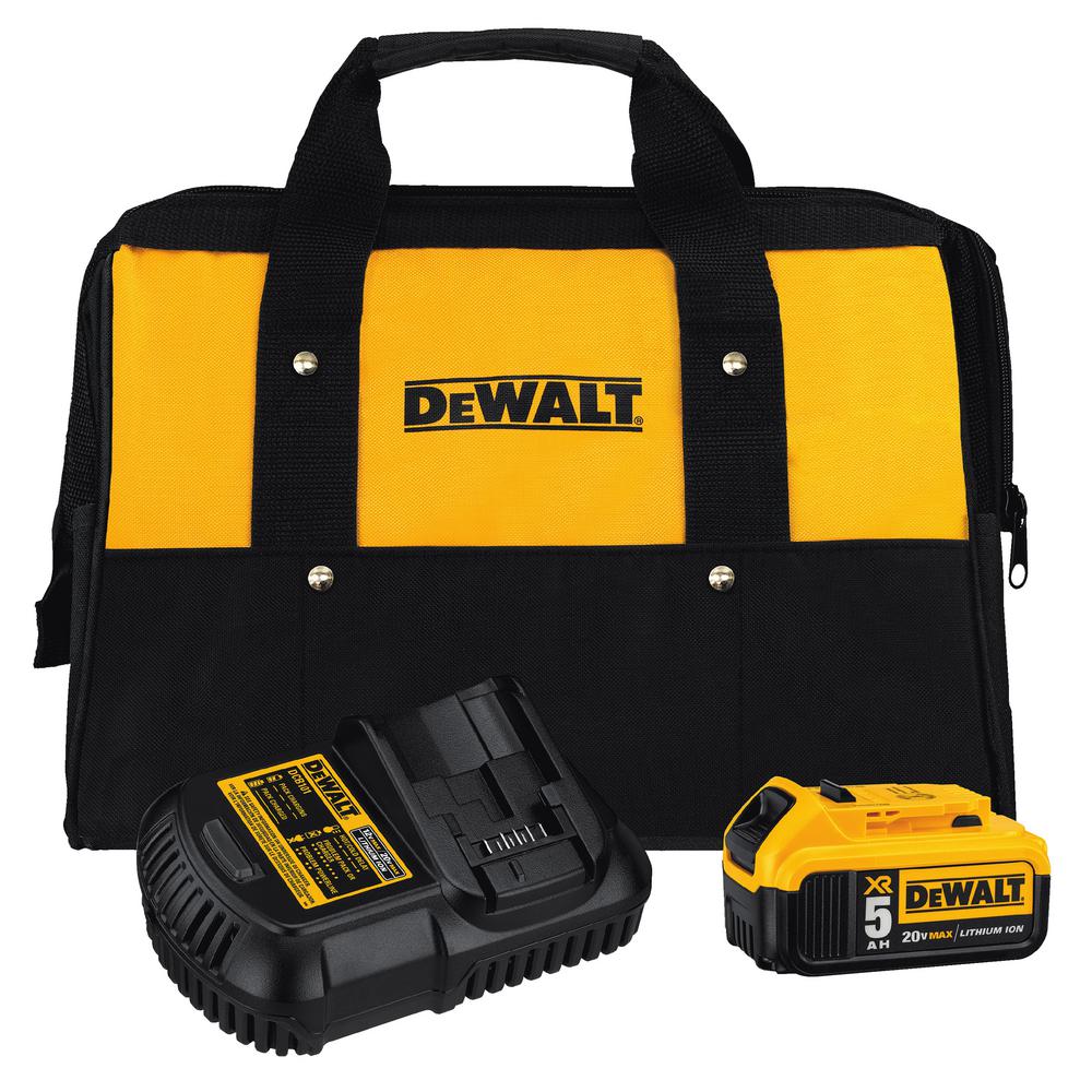 Dewalt 20 Volt Max Xr Lithium Ion Starter Kit With Premium Battery Pack 5 0ah Charger And Bag Dewalt 20 Volt Max Xr Lithium Ion Starter Kit With Premium Battery Pack 5 0ah Charger And Bag