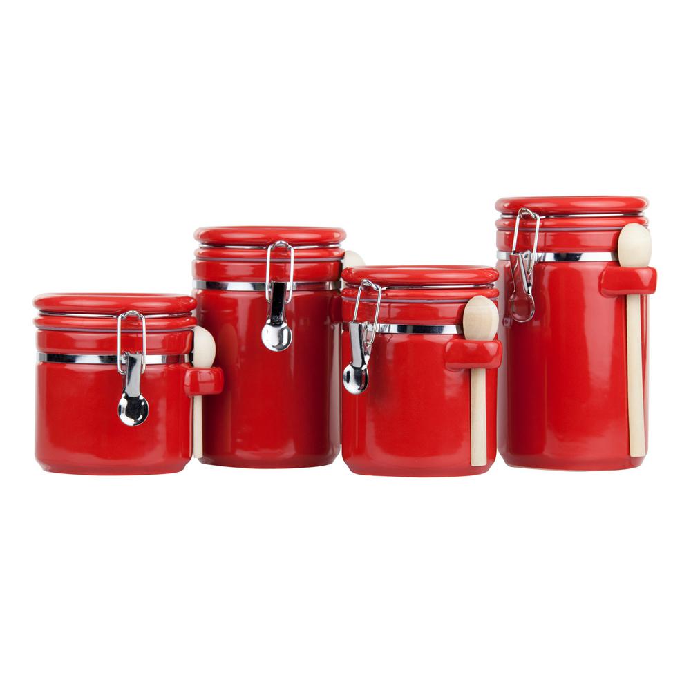 Home Basics 4Piece Canister SetCS44155 The Home Depot