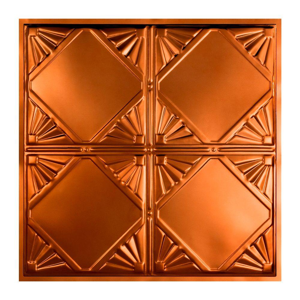 Erie 2 Ft X 2 Ft Lay In Tin Ceiling Tile In Copper