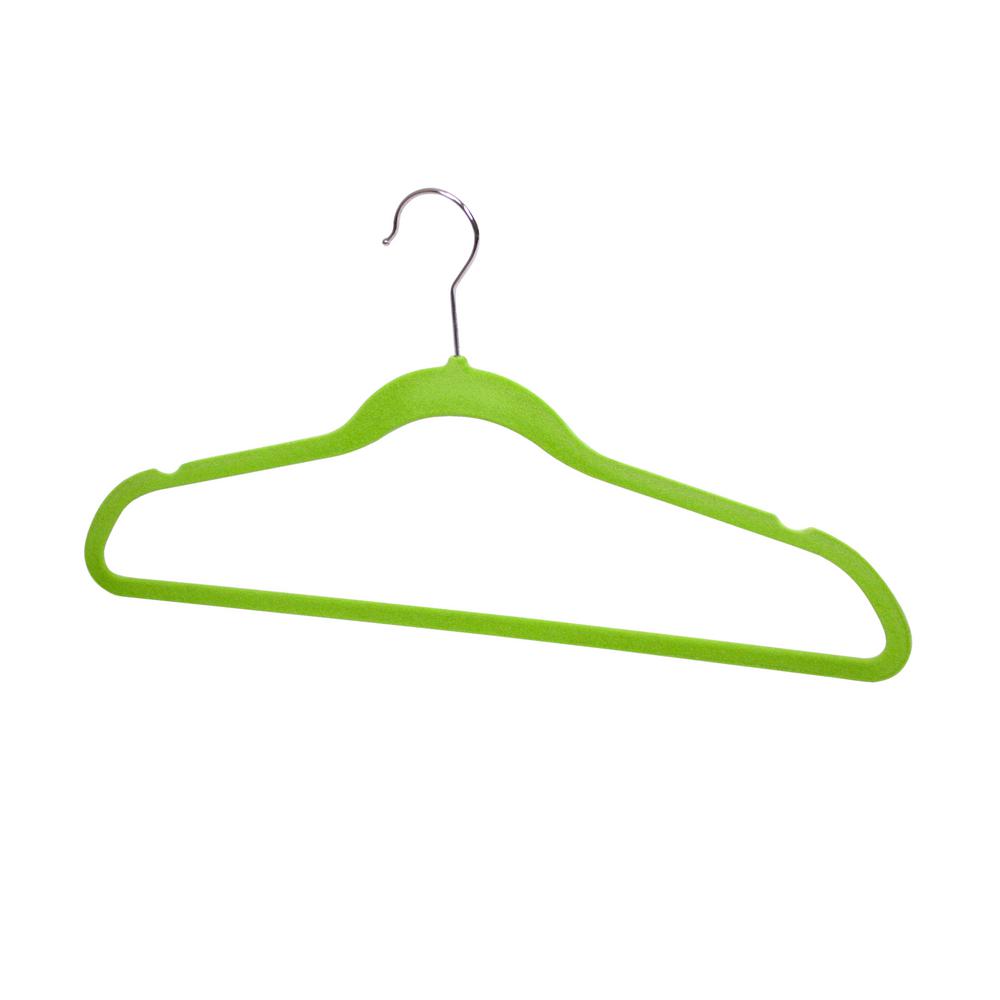 Home Basics Green Velvet Hanger (10Pack)FH01144 The Home Depot