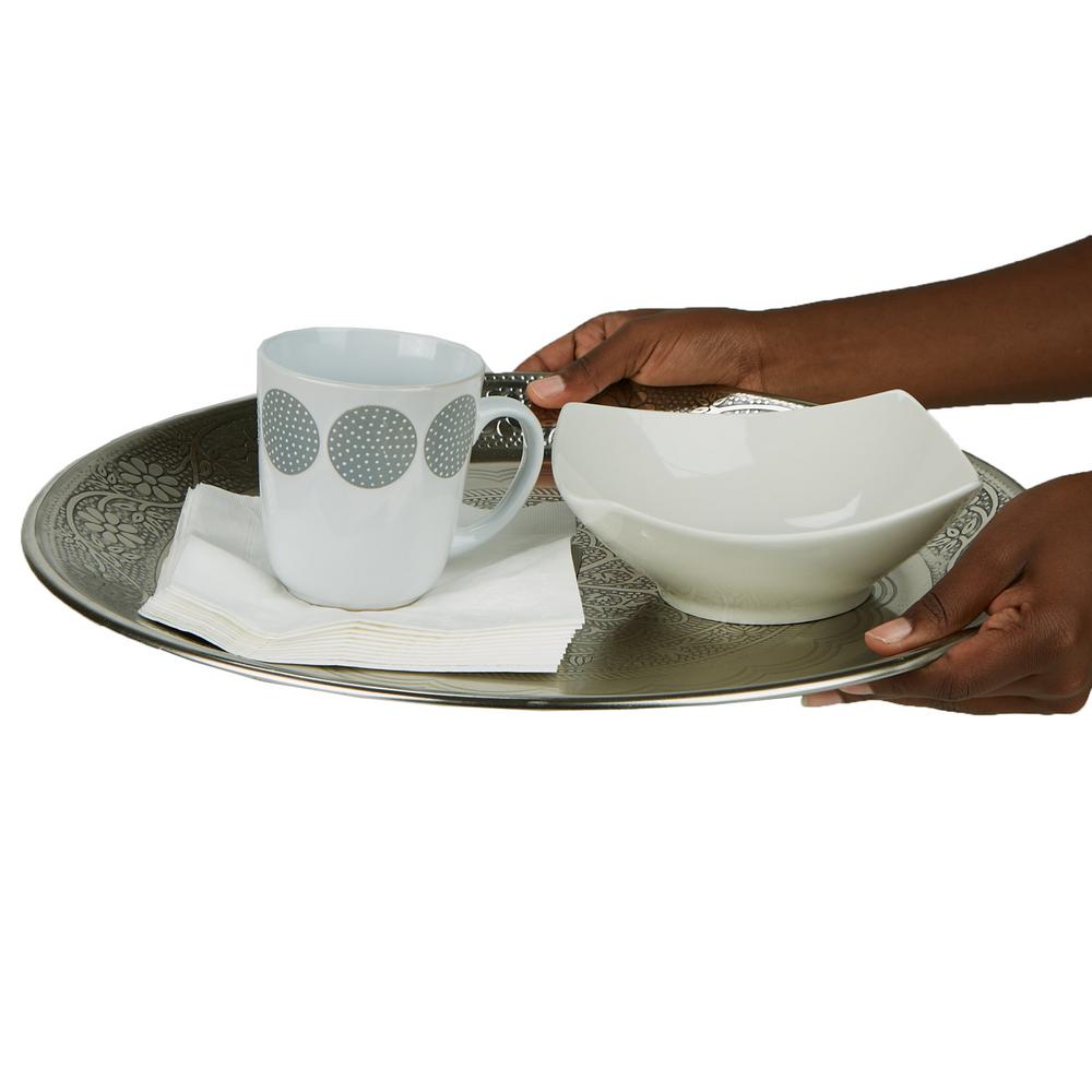 Mind Reader Silver Detachable Tray Table Elegant Modern Tunisian Silver Detachable Tray Table