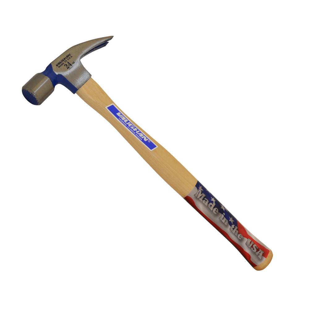 Vaughan 24 oz. Milled Face Framing Hammer, 17 in. hickory handle505M
