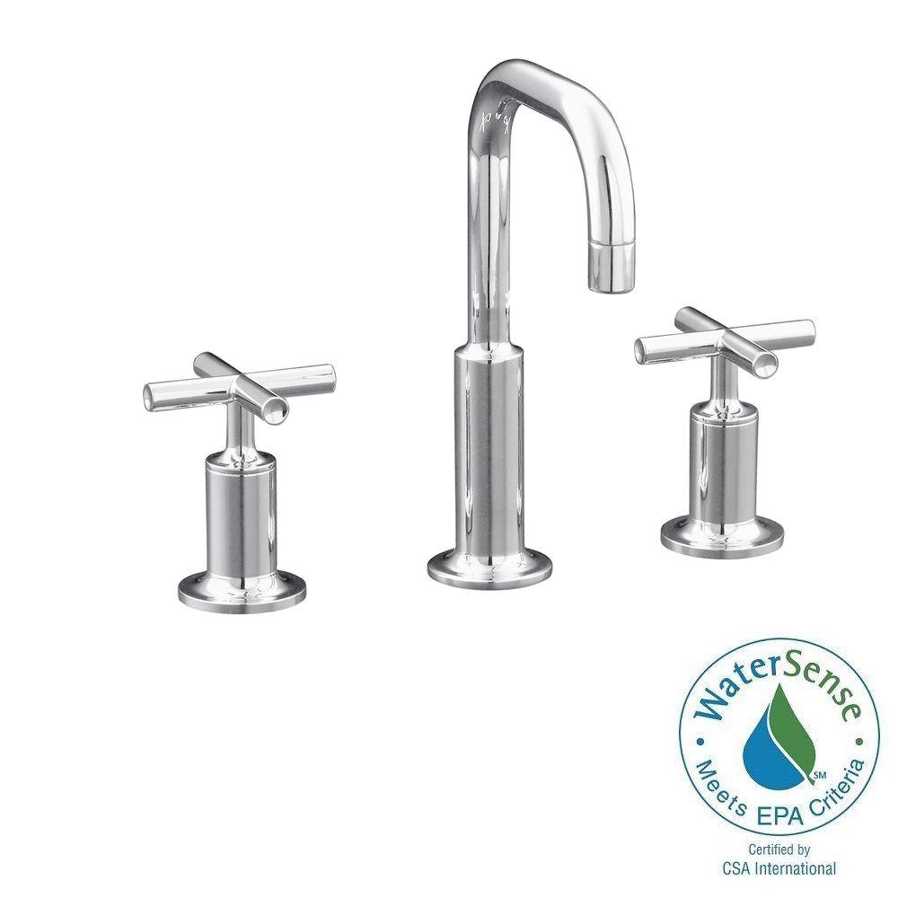 Triton 8 in. Widespread 2Handle LowArc Commercial Bathroom Faucet in Polished Chrome K7307K
