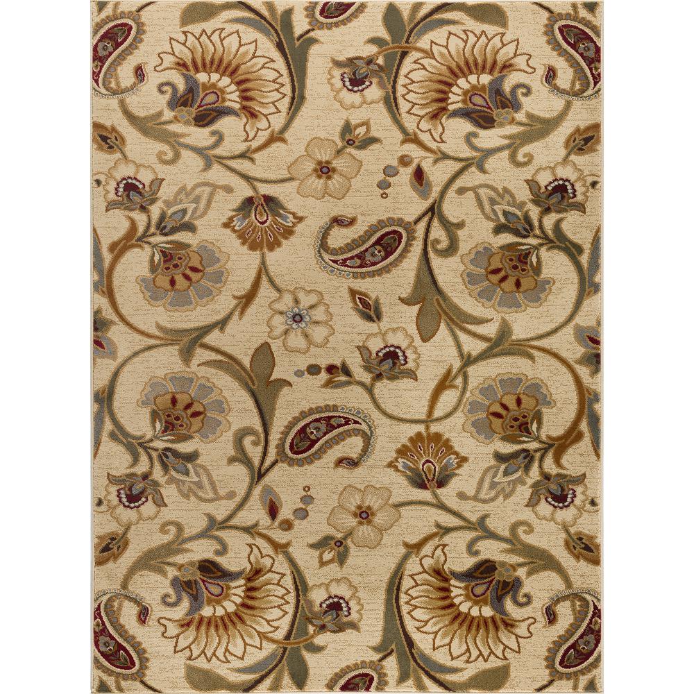 Tayse Rugs Impressions Beige 7 ft. x 10 ft. Area Rug-IMP7772 7x10 - The ...