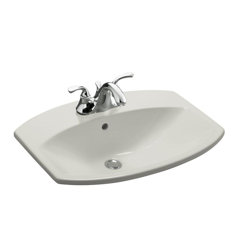 KOHLER Vox Round Vitreous China Vessel Bathroom Sink in Ice Grey with