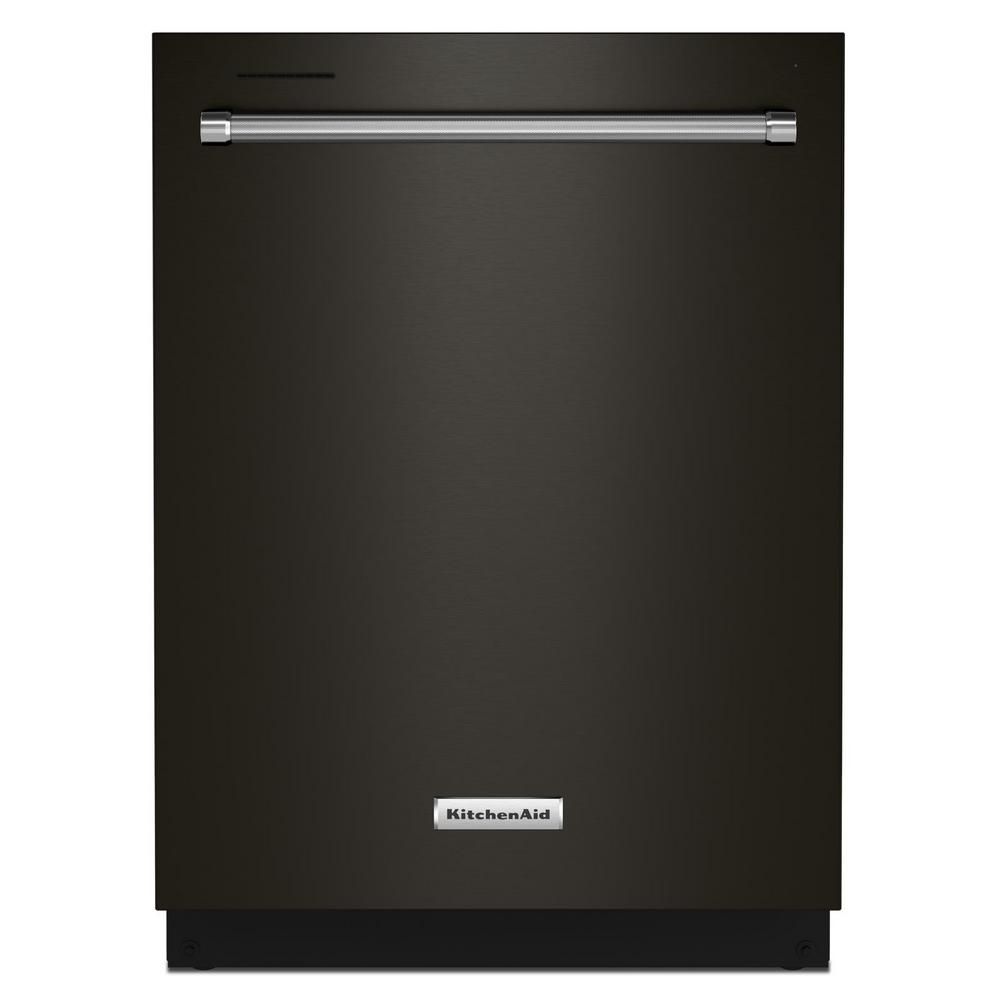 stainless steel and black dishwasher