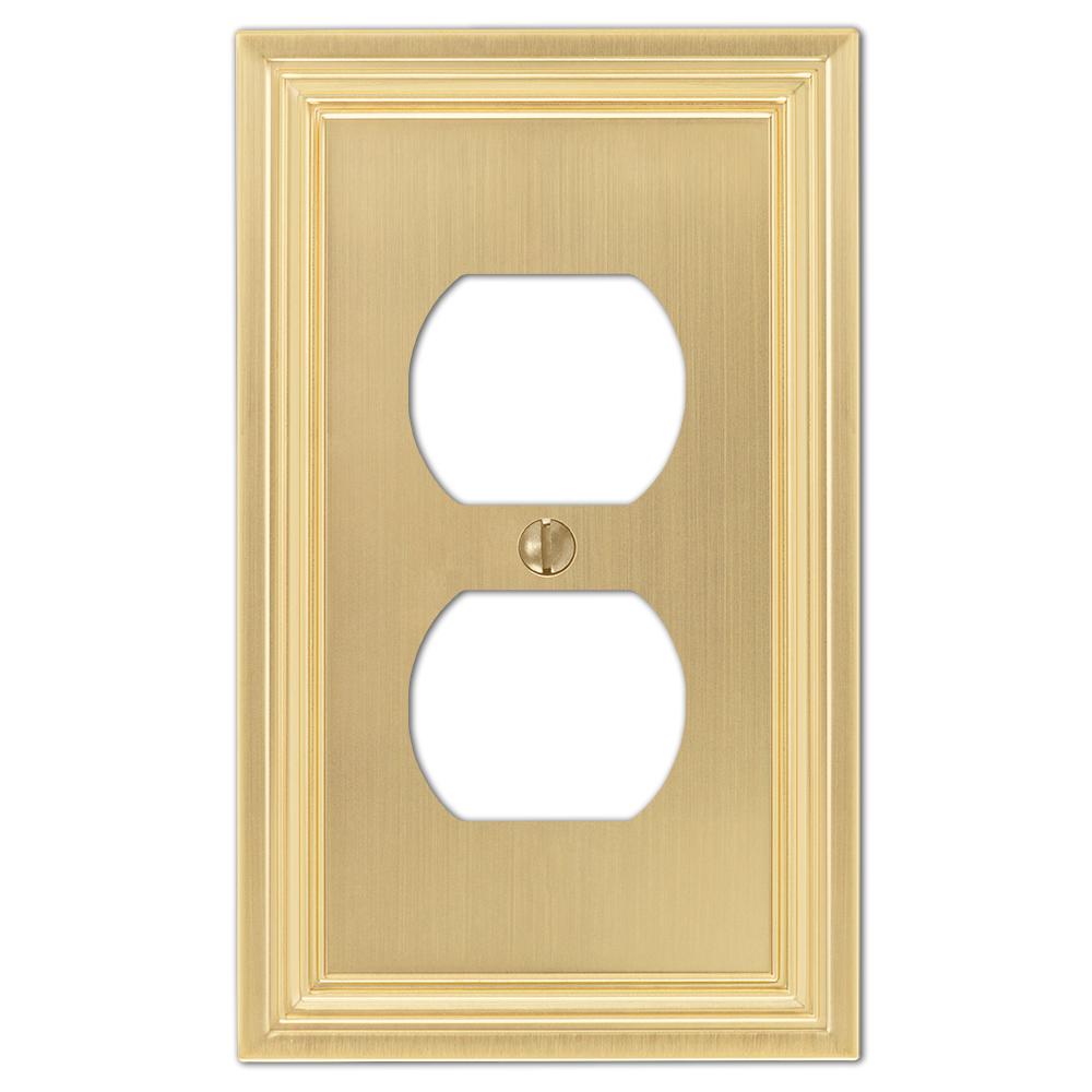 Hampton Bay Hallcrest Cast 1 Duplex Wall Plate Satin Brass