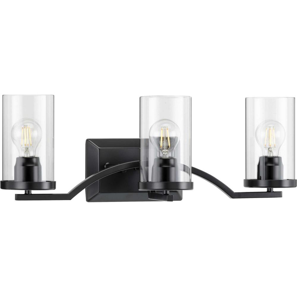 Progress Lighting Riley 3-Light Black Bath Light-P300278-031 - The Home ...