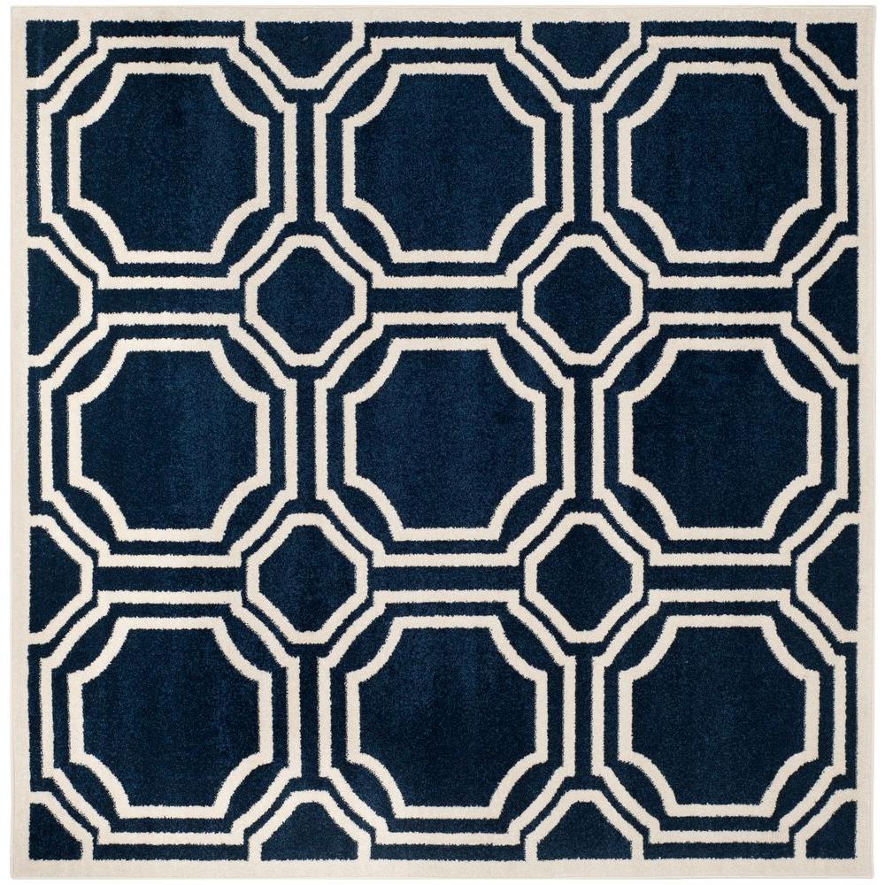 Safavieh Amherst Navy/Ivory 7 ft. x 7 ft. Indoor/Outdoor Square Area ... Safavieh Amherst Navy/Ivory 7 ft. x 7 ft. Indoor/Outdoor Square Area ...