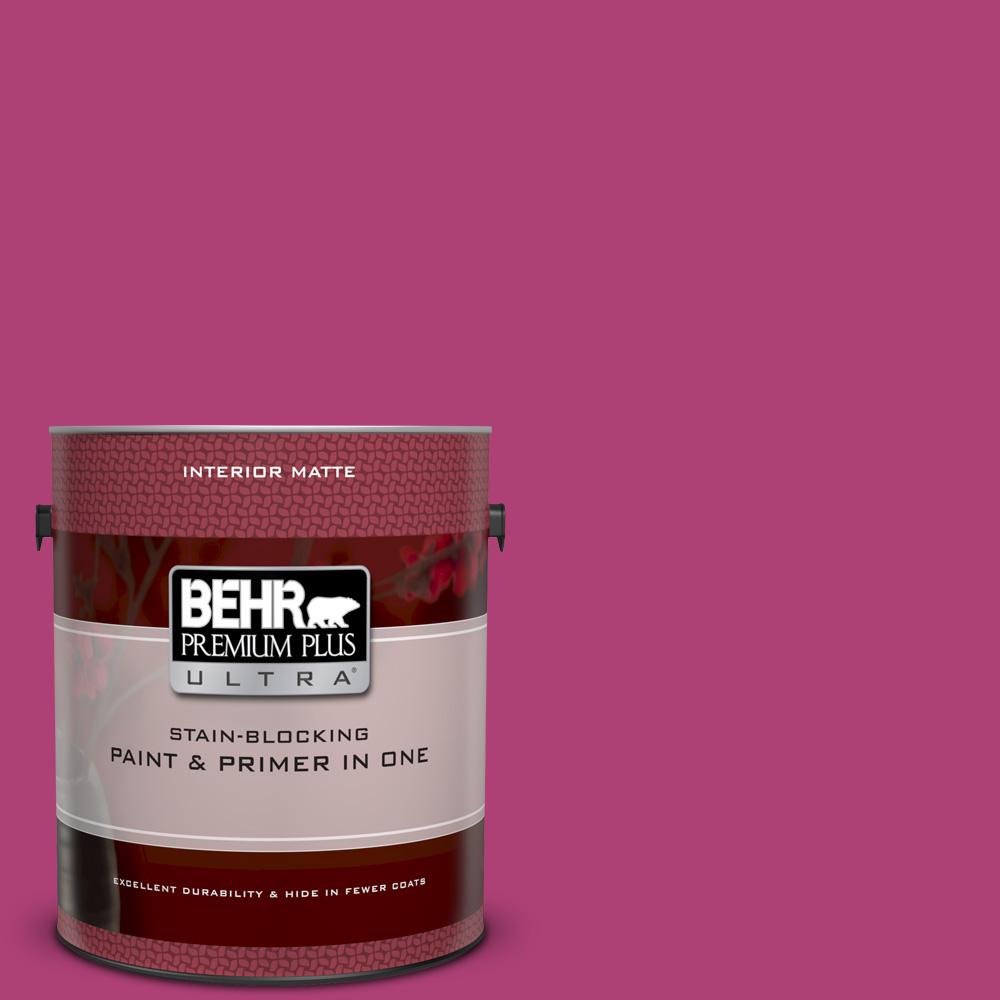 Behr Premium Plus Ultra 1 Gal 100b 7 Hot Pink Matte Interior Paint 100b 7 Hot Pink Matte Interior Paint And Primer In One
