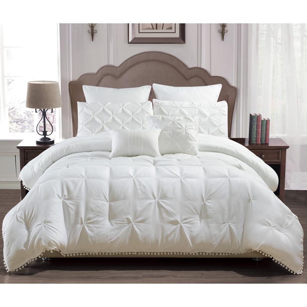 Duck River Esmalinda 7 Piece White Queen Comforterset Esmalinda