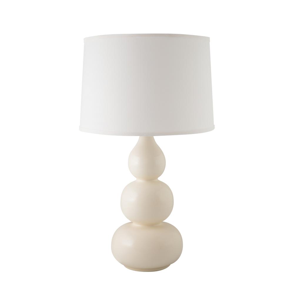 Rjf Enterprises Triple Gourd 28.5 in. Gloss White Indoor Table Lamp