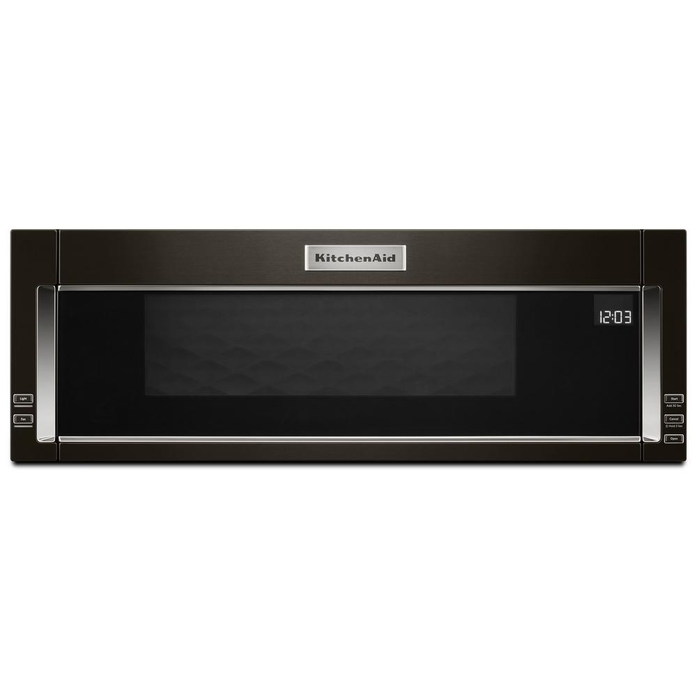 1.1 cu. ft. Over the Range Low Profile Microwave Hood Combination in Print Shield Black Stainless