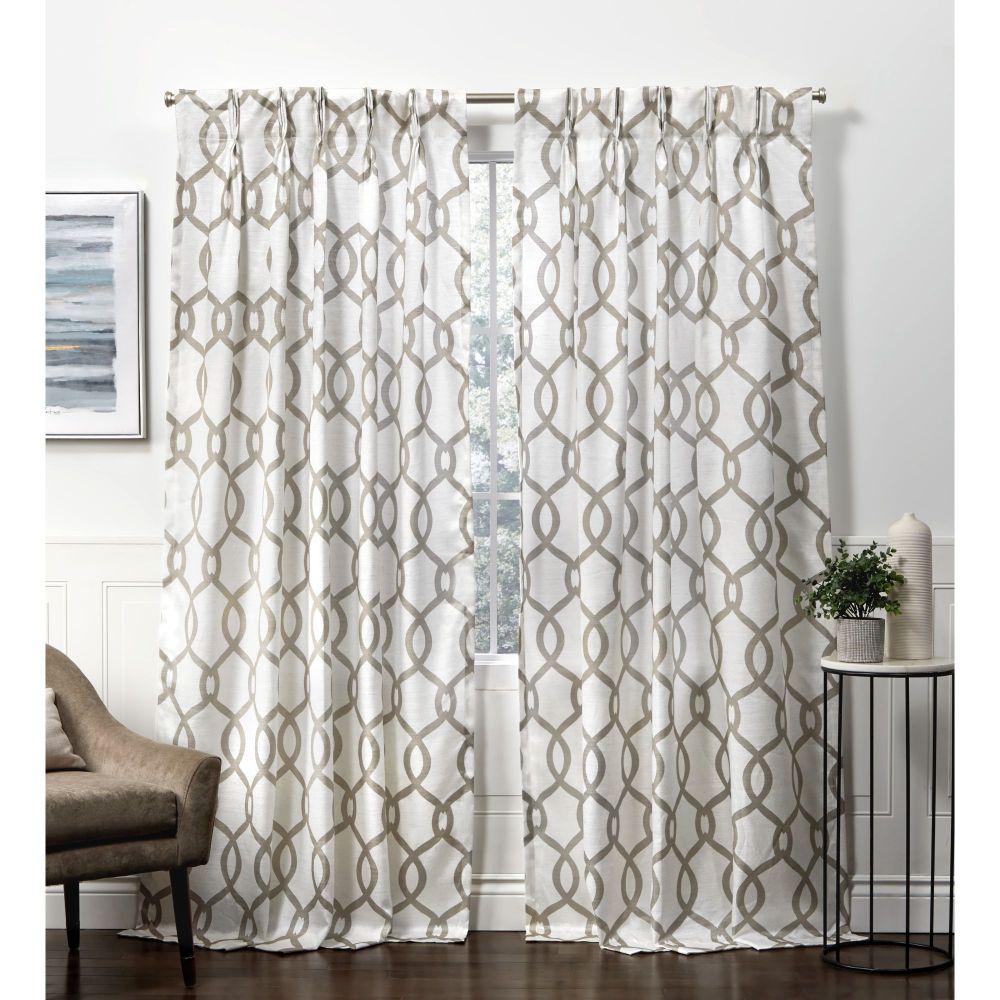 Exclusive Home Curtains Kochi Natural Room Darkening Triple Pinch