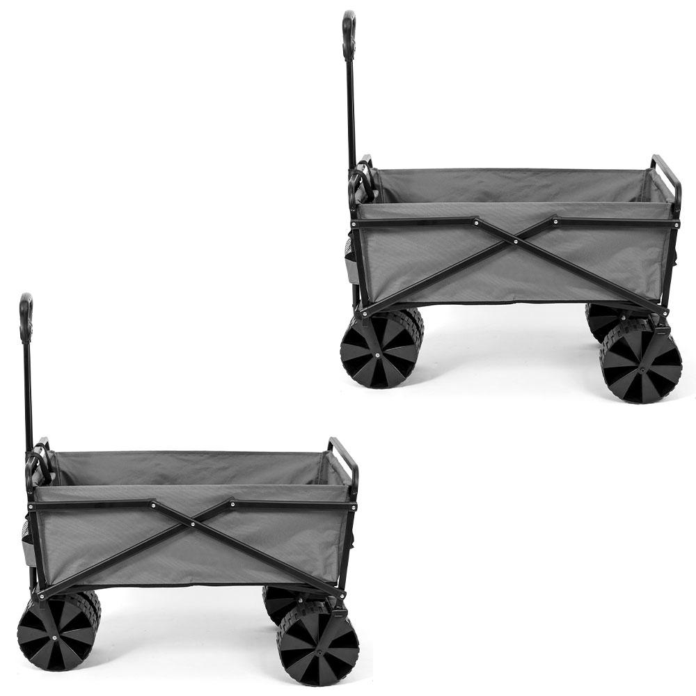 2 Pack SEINA Heavy Duty Compact Folding 150 Lb Capacity Outdoor Utility Cart