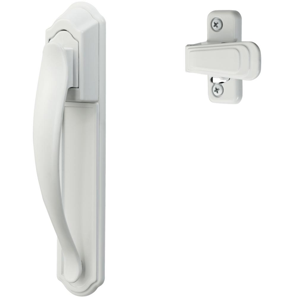 Ideal Security White Painted Storm And Screen Door Pull Handle Set